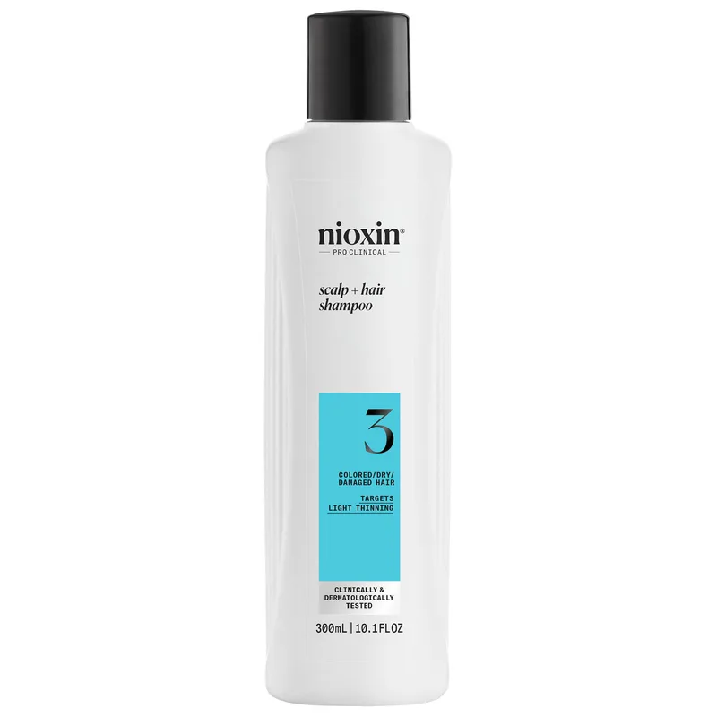 Nioxin Scalp & Hair Shampoo System 3 Σαμπουάν για Βαμμένα, Κατεστραμμένα Μαλλιά με Ελαφριά Αραίωση 300ml