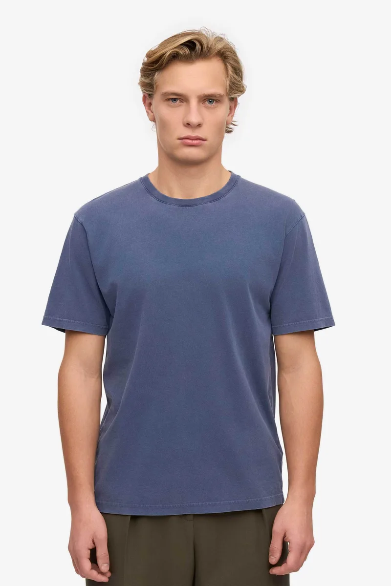 Colorful Standard ανδρικό T-shirt μονόχρωμο Relaxed Fit - CS1001 Μπλε Ραφ