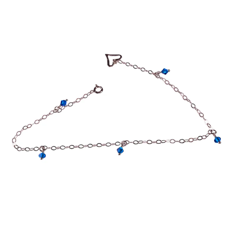 Βραχιόλι ποδιού Ασήμι 925 με γαλάζιο zircon Gatsa BR47