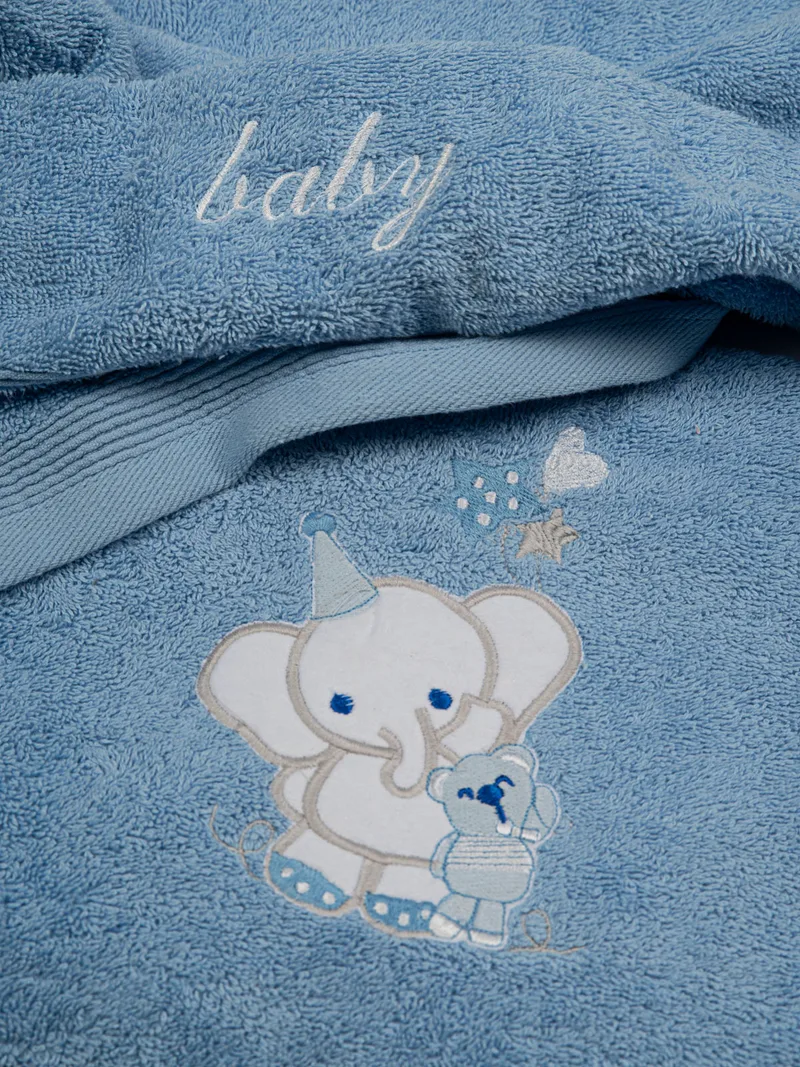 Παιδικές Πετσέτες (Σετ 2 Τμχ) Sunshine Κεντητές Elephant 03 Blue/Blue