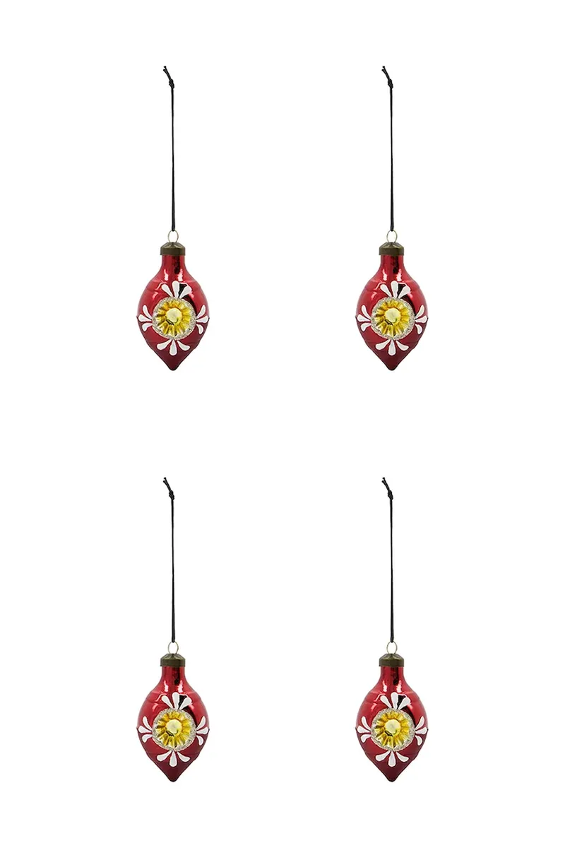 Σετ χριστουγεννιάτικες μπάλες House Doctor HDNostal 9,3 x 4,9 cm 4-pack