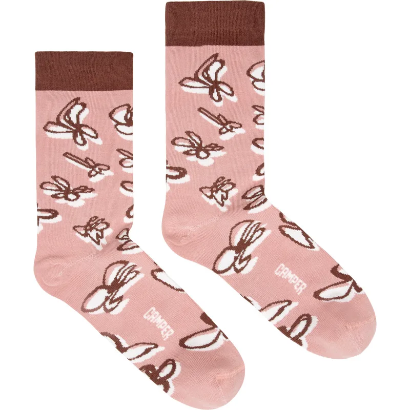 CAMPER Socks - Unisex Κάλτσες - Ροζ, Μέγεθος L, Cotton fabric