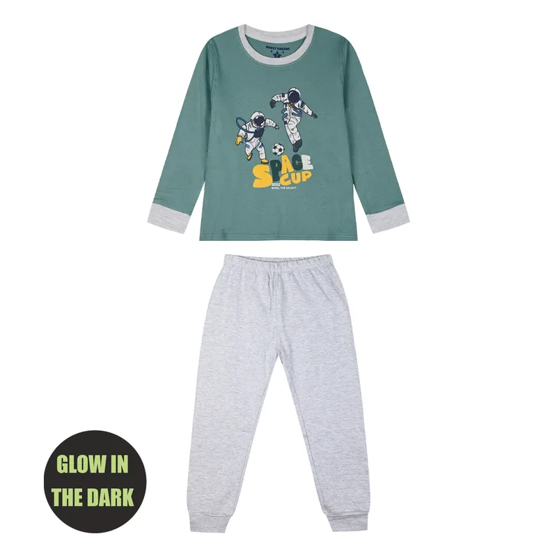 Πυζάμα με τύπωμα glow in the dark για αγόρι - ΜΕΛΑΝΖΕ 32-124101-9