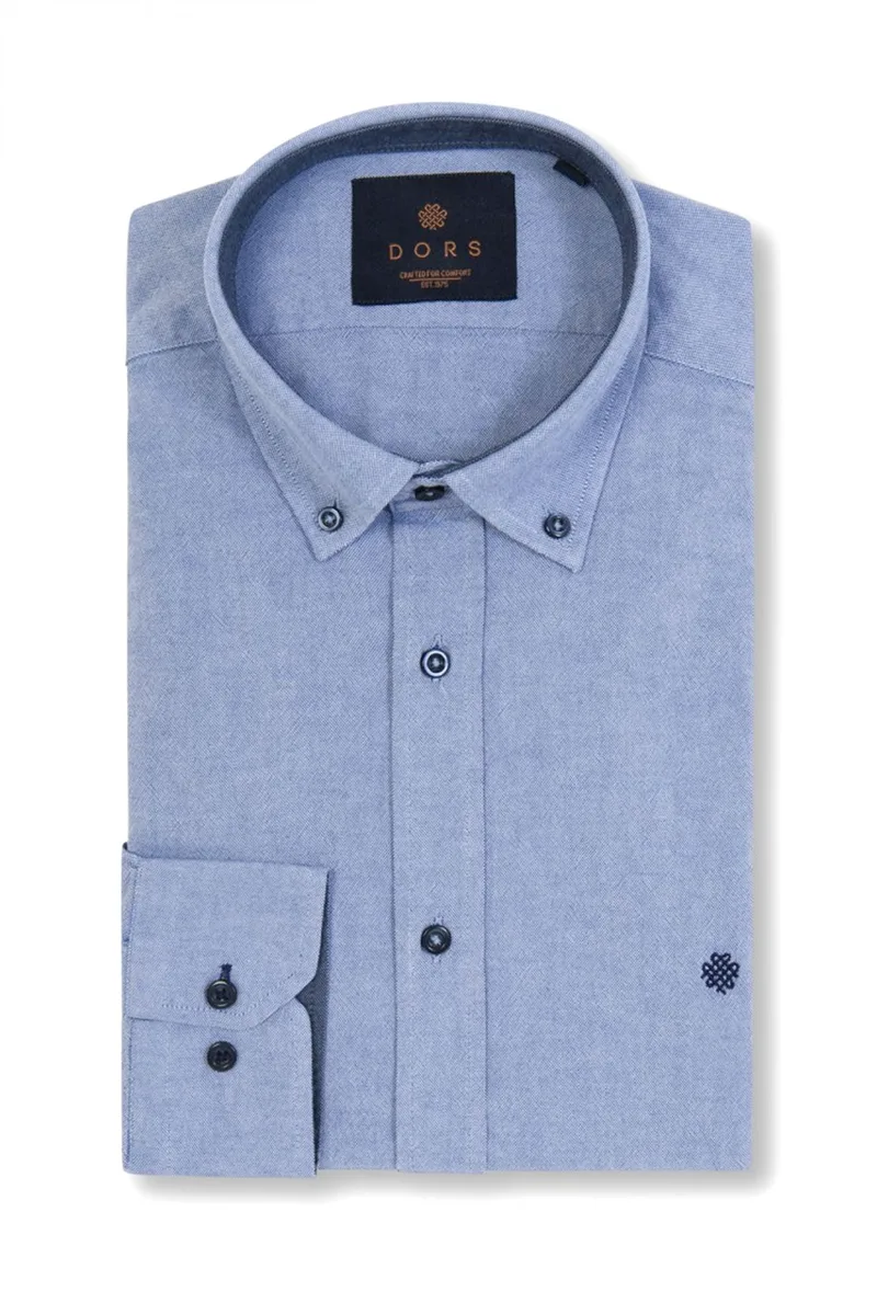 DORS ΠΟΥΚΑΜΙΣΟ BUTTON DOWN OXFORD LOGO ΜΠΛΕ