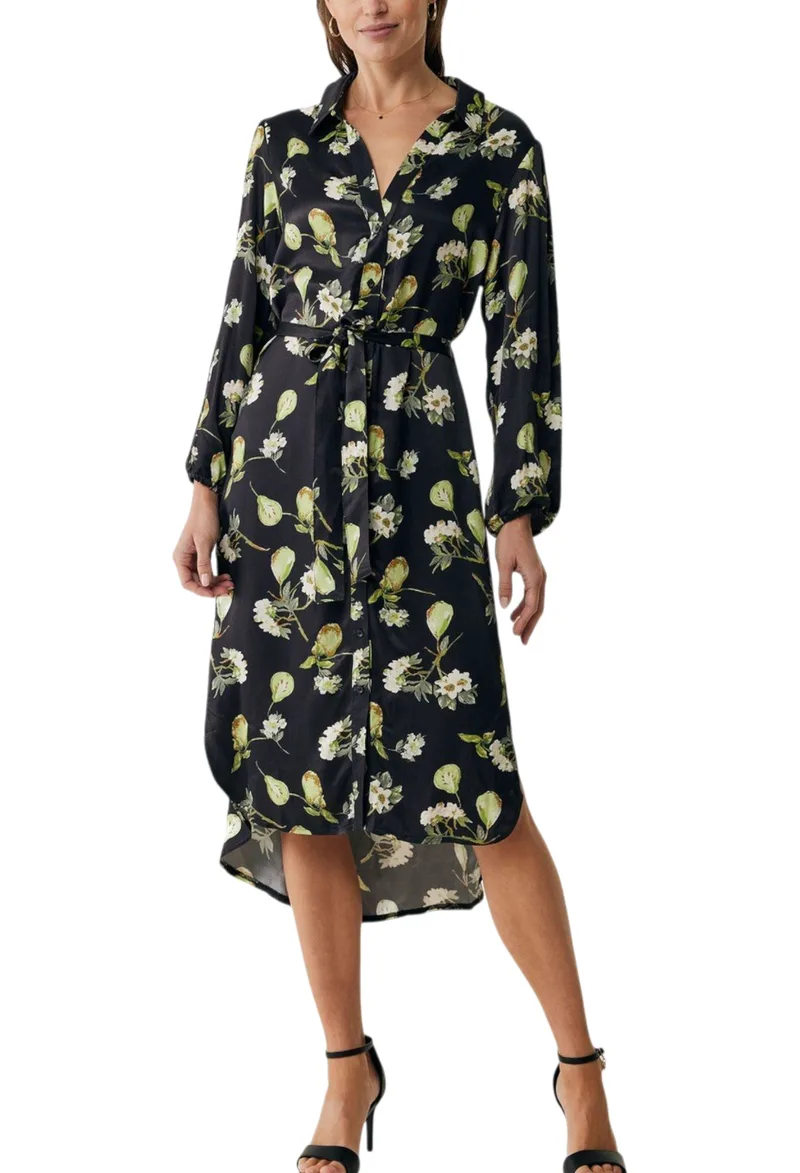 Φόρεμα Mexx Pear Printed Dress MF006304451W-Black Γυναικείο