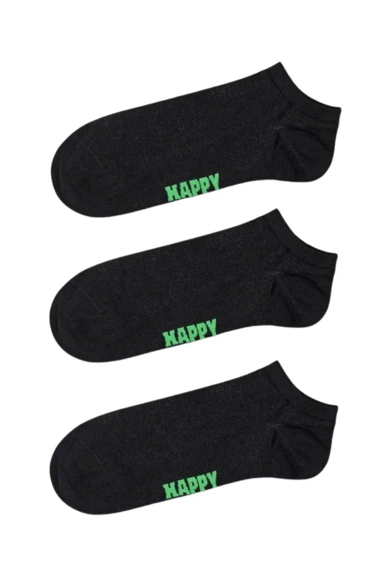 HAPPY SOCKS 3-Pack Solid Low Κάλτσες - Μαύρες-P001020-MULTI
