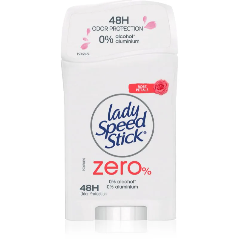 Lady Speed Stick Zero Fresh Rose Petals στερεό αποσμητικό χωρίς άλατα αλουμινίου 40 γρ