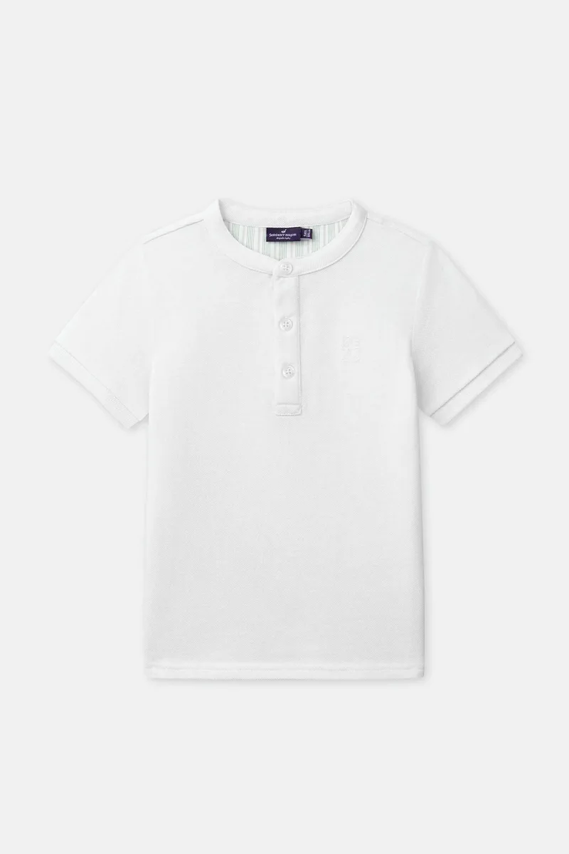 DPAM παιδική μπλούζα για αγόρια "White Henley" - 374577 Λευκό