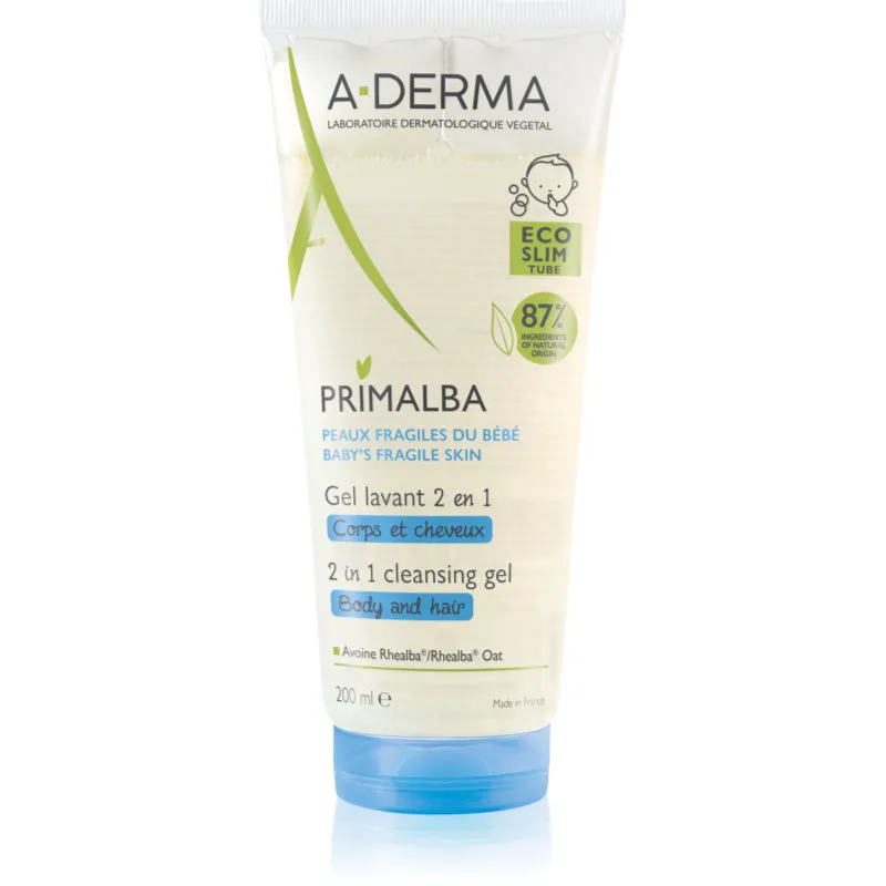 A-Derma Primalba Baby τζελ πλυσίματος για σώμα και μαλλιά για παιδιά 200 ml