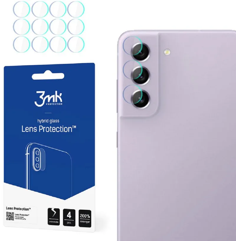 3MK Hybrid Glass Camera Protector - Αντιχαρακτικό Υβριδικό Προστατευτικό Γυαλί για Φακό Κάμερας Samsung Galaxy S21 FE 5G - 4 Τεμάχια (5903108456517)