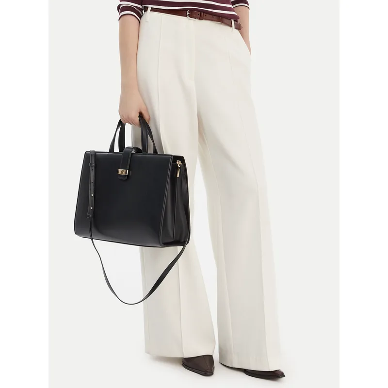 Τσάντα Tommy Hilfiger Th Heritage Satchel AW0AW18287 Μαύρο