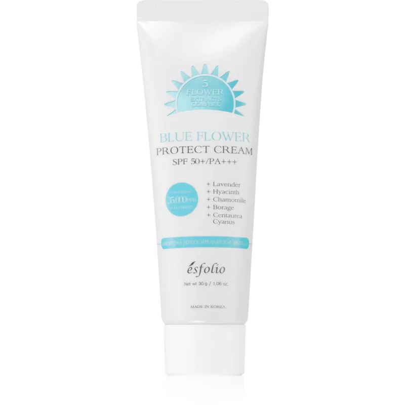 esfolio Protect Cream Blue Flower ενυδατική προστατευτική κρέμα SPF 50+ 30 γρ