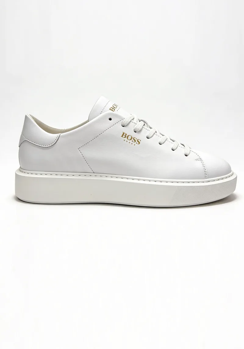 BOSS Shoes Δερμάτινα Sneakers - D5720 White Garda