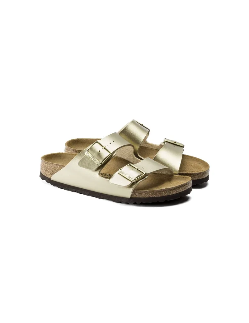 Birkenstock Arizona BirkoFlor Χρυσό Women's Slides Regular 1016110