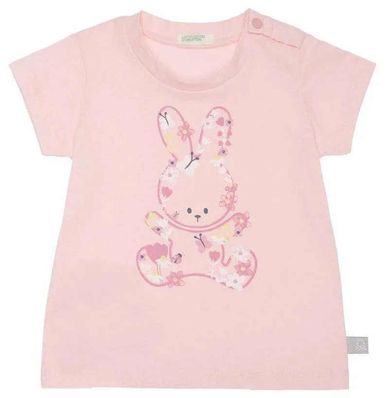 T-SHIRT BENETTON CA ΚΟΥΝΕΛΑΚΙ ΑΝΟΙΧΤΟ ΡΟΖ (68 CM)-(6-9 ΜΗΝΩΝ)