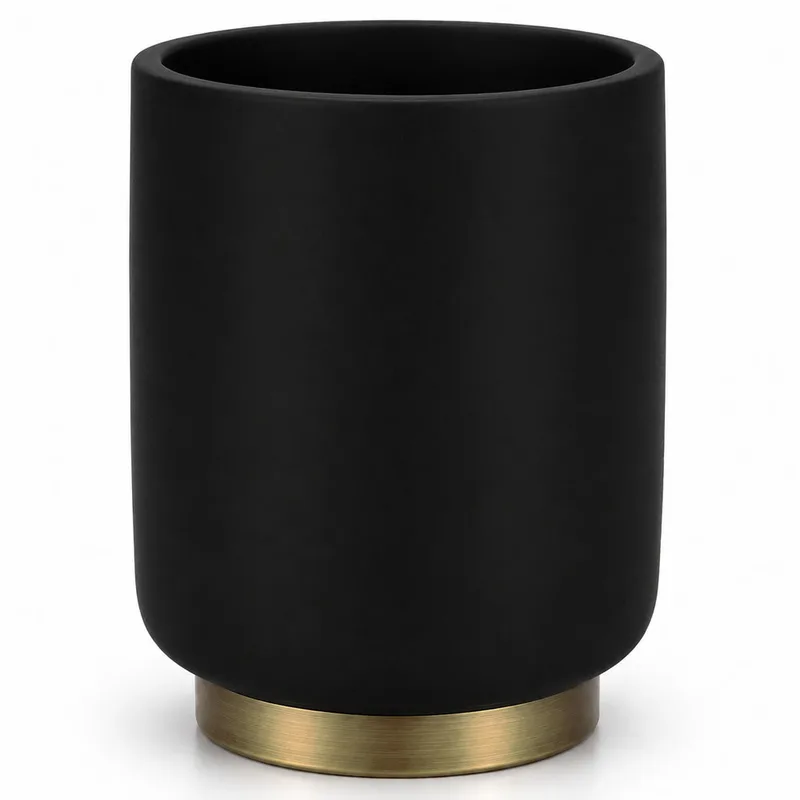Θήκη Για Οδοντόβουρτσες Poluresin Black Antique Χρυσό