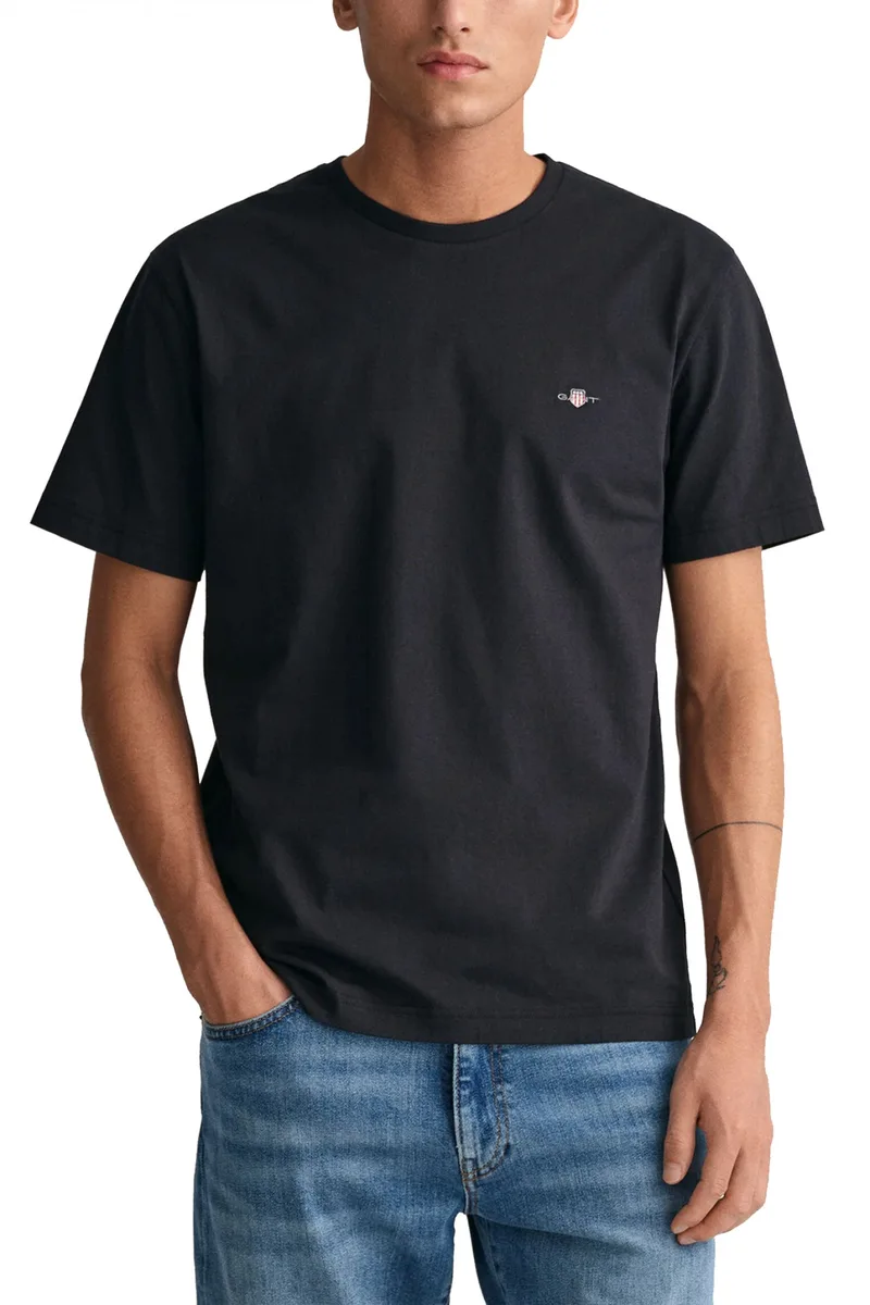 GANT T-SHIRT REG SHIELD SS ΜΑΥΡΟ