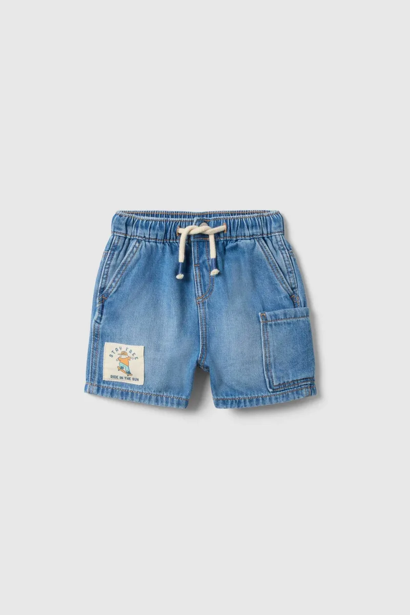 OVS βρεφική denim βερμούδα με ελαστική μέση Regular Fit - 002566157 Denim Blue