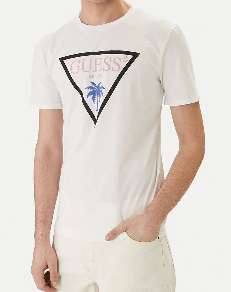 GUESS SS CN NEW TRIANGLE PALM TEE ΜΠΛΟΥΖΑ ΑΝΔΡΙΚΟ F6GI09J1314-G011 White