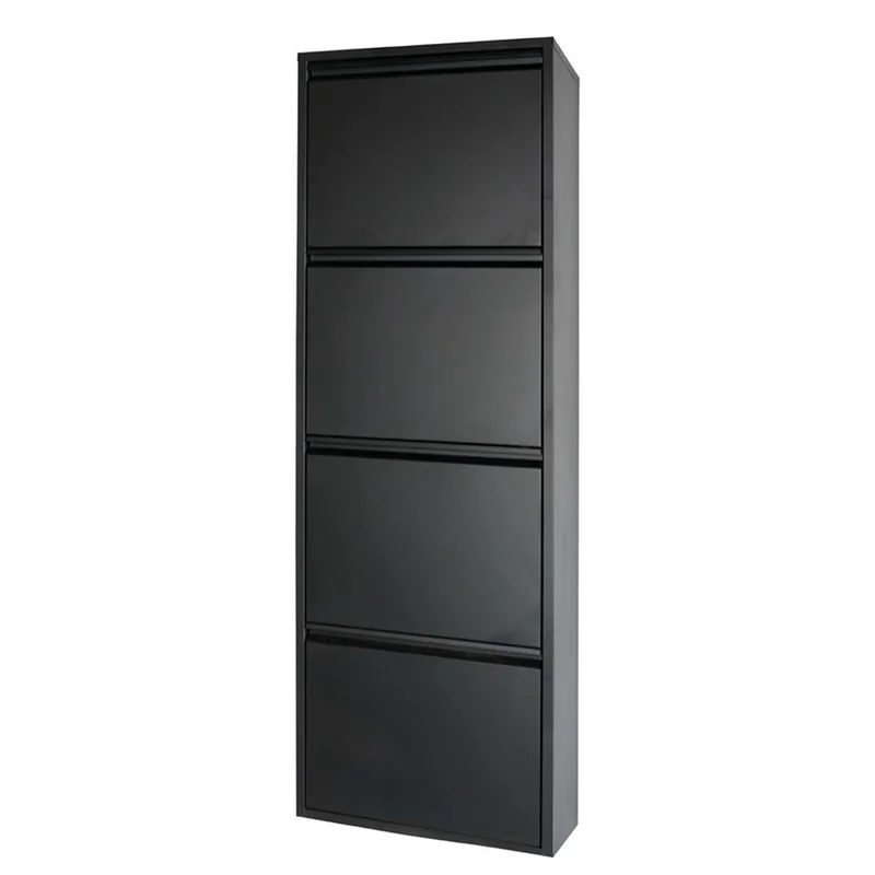 Παπουτσοθήκη Marino 4 - Black 206Frg1106 (50x137x15 cm)