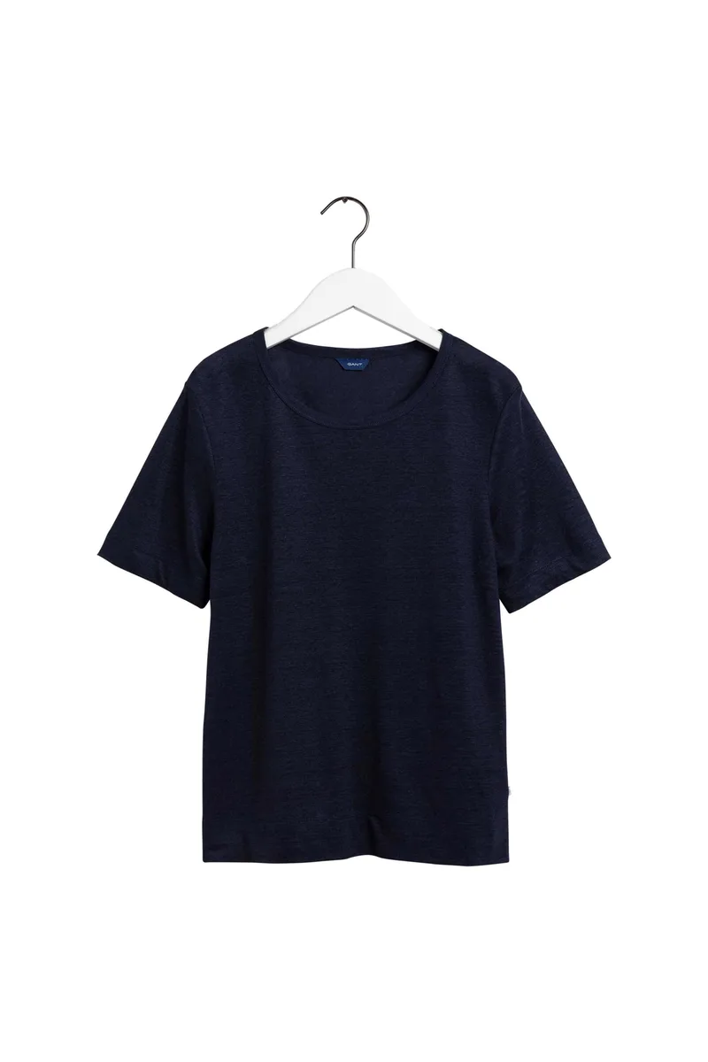 Gant γυναικείο T-shirt λινό μονόχρωμο - 4204423 Μπλε Σκούρο