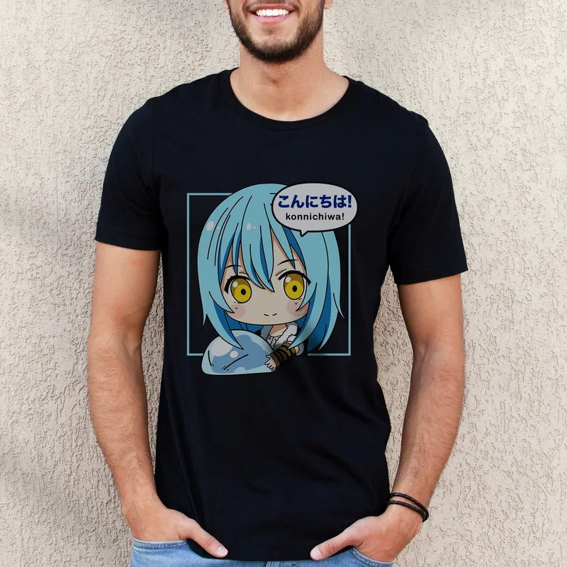 Blue Αnime - Organic Vegan T-Shirt Unisex - Μαύρο - M