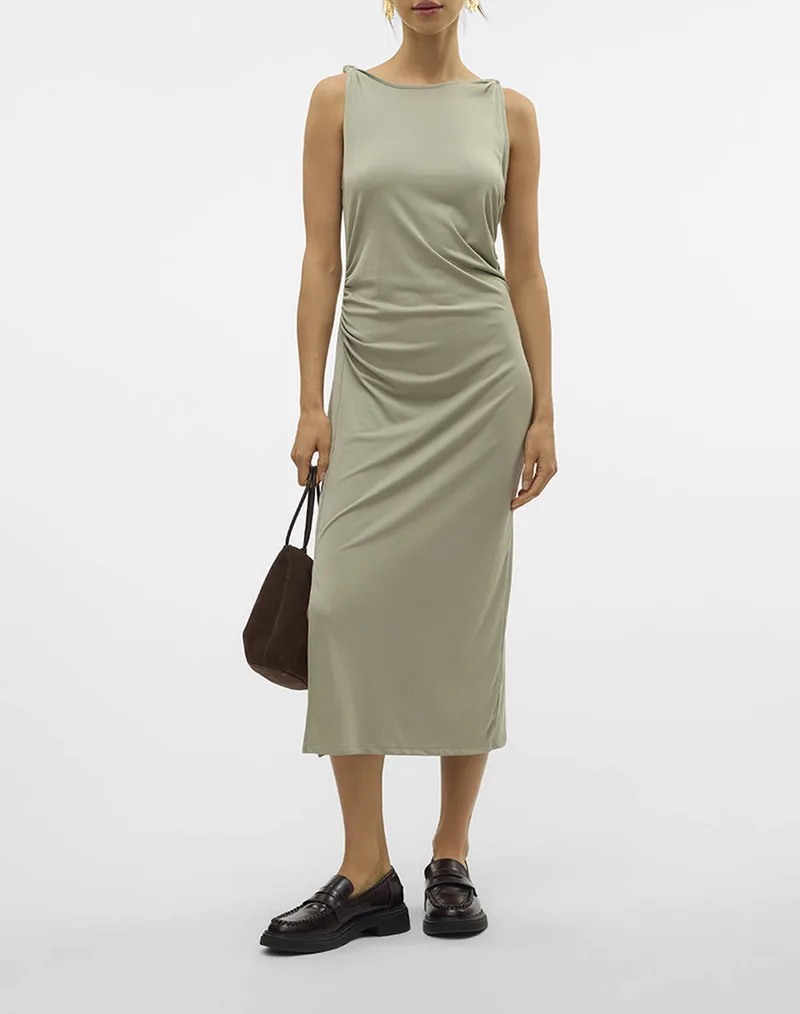AWARE BY VERO MODA BOATNECK CALF DRESS VMA 10329970-SEAGRASS LightSeaGreen