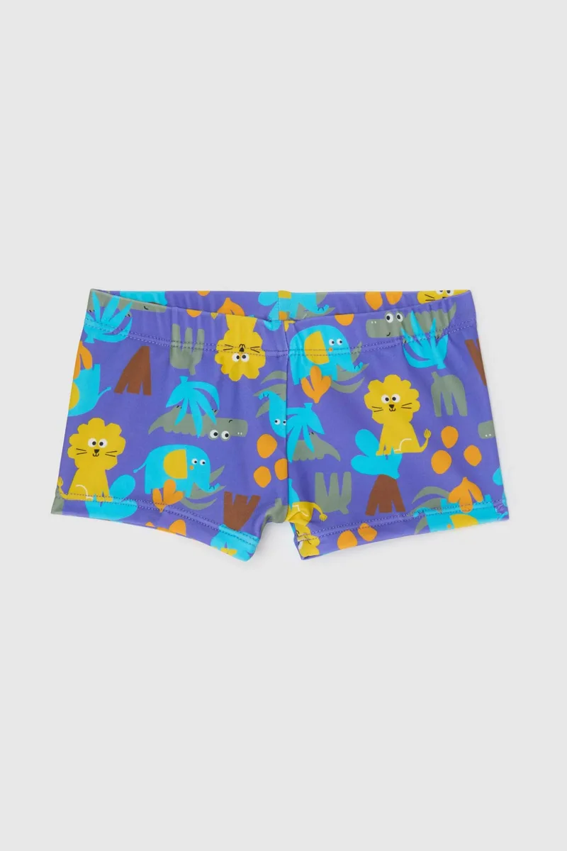 OVS βρεφικό μαγιό trunk για αγόρια με πολύχρωμο tropical animal print - 002199191 Μοβ