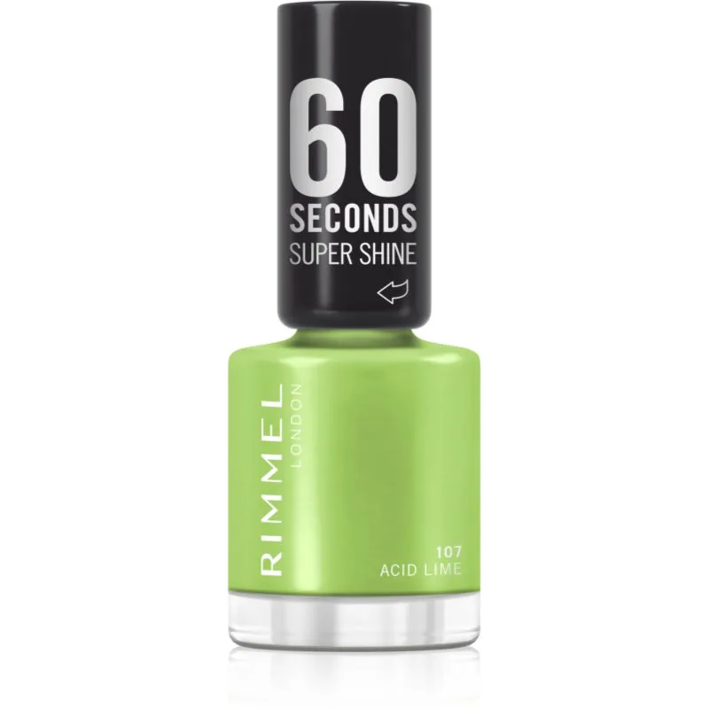 Rimmel 60 Seconds Super Shine βερνίκι νυχιών απόχρωση 107 Acid Lime 8 ml