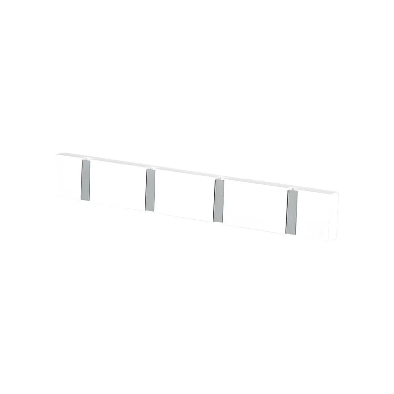 Κρεμάστρα Τοίχου Ξύλινη 40 x 5.5 x 1.8cm 4 Θέσεων Με Αναδιπλούμενους Γάντζους Λευκή