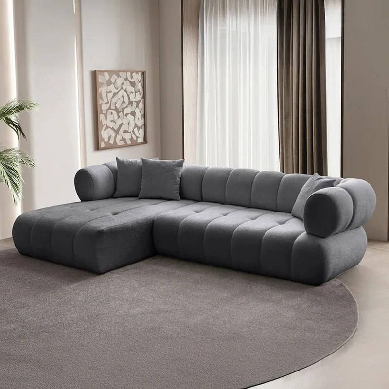 Γωνιακός Καναπές Petra Left - Dark Grey 752Est1325 (280x170x70x90)