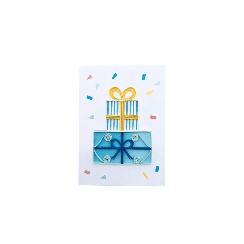 Ευχετήρια Ανάγλυφη Κάρτα Filigrana Origamo Mini 10x7.8cm Blue Gifts MN004