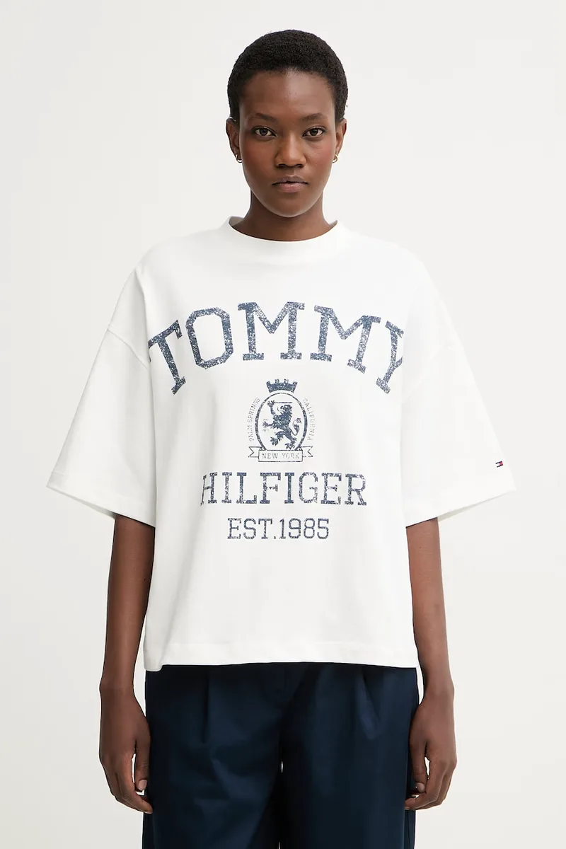 Tommy Hilfiger oversize t-shirt γυναικείο βαμβακερό