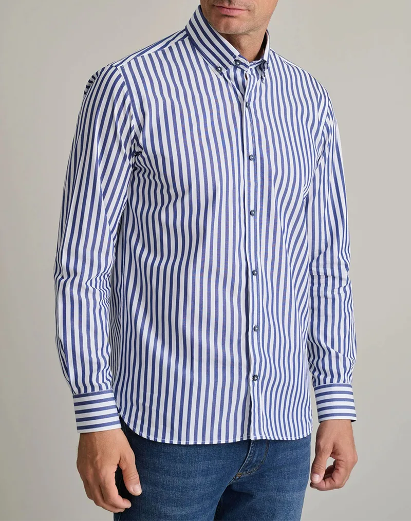 NAVY&GREEN ΠΟΥΚΑΜΙΣΟ COMFORT FIT 24NG.B405/1B-CLASSIC BLUE/WHITE SkyBlue