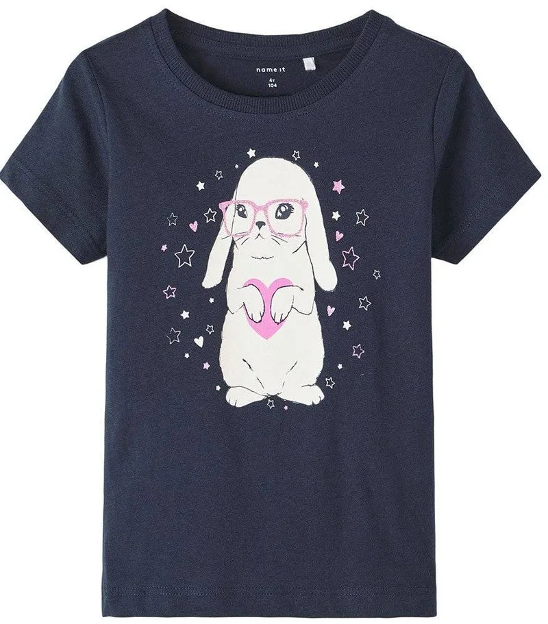T-SHIRT NAME IT 13213329 NMFBRIGITA ΣΚΟΥΡΟ ΜΠΛΕ (110 CM)-(5 ΕΤΩΝ)