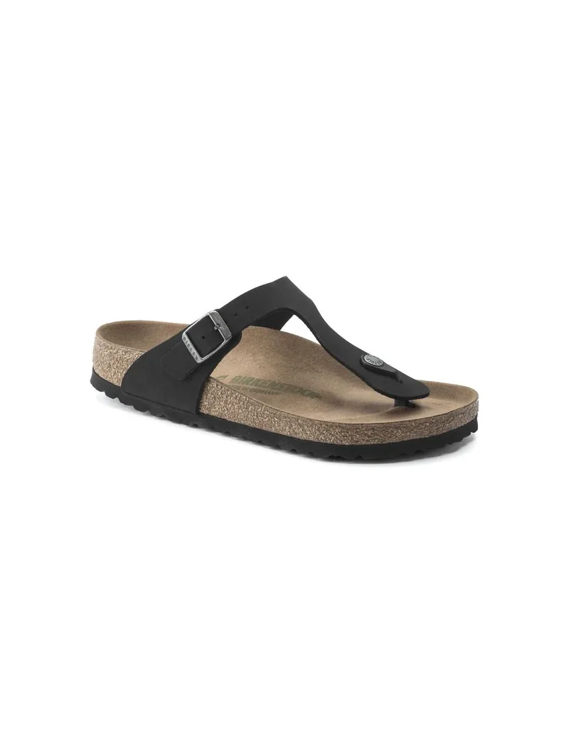 Birkenstock Gizeh BirkoFlor Women's Narrow Black FlipFlops for Narrow Feet Vegan Black 1020487