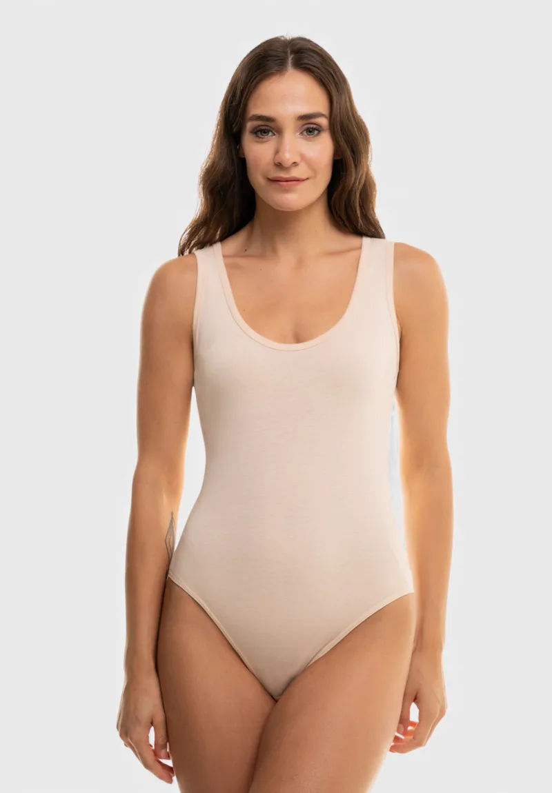 Γυναικείο Berrak Κορμάκι Premium Cotton Modal Μπεζ BRK8070-Μπεζ