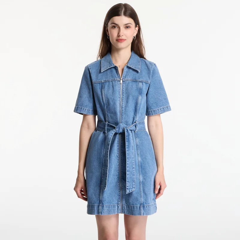 Φόρεμα Calvin Klein Jeans Belted Shirt Dress Radio Blues M