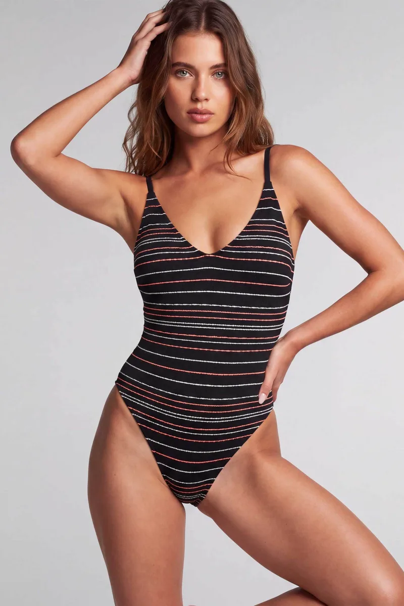 Zebras & Libras γυναικείο μαγιό ολόσωμο ριγέ "Lucy" - ZL001SS26 Μαύρο