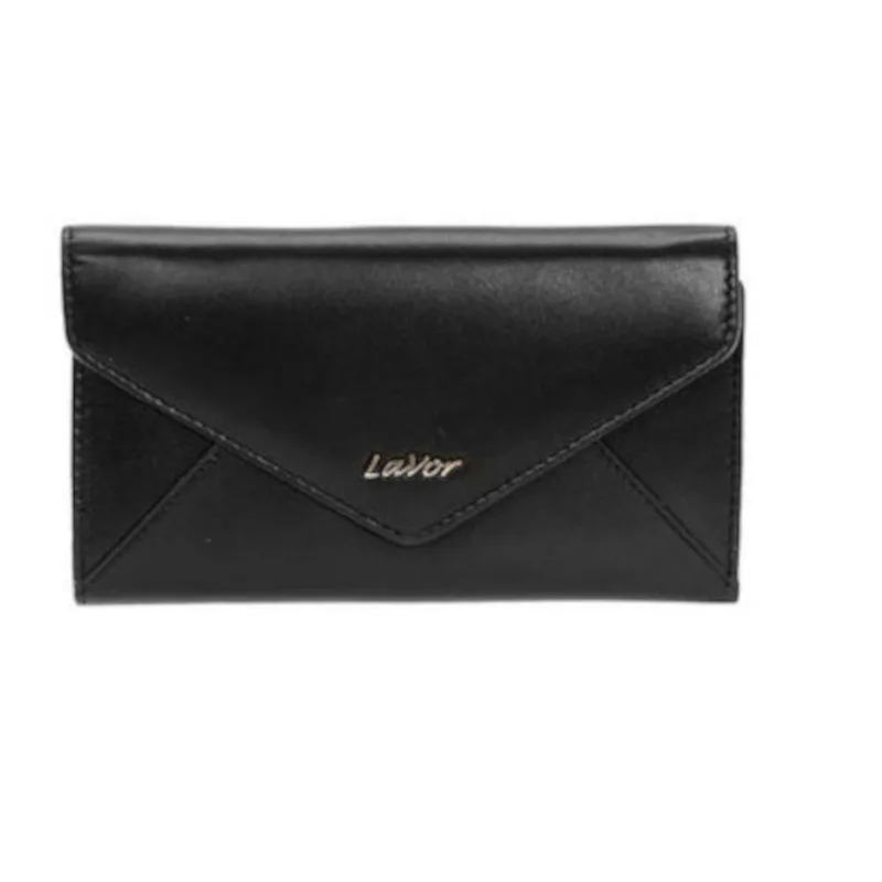 Lavor Μεγάλο Δερμάτινο Γυναικείο Πορτοφόλι με RFID Μαύρο 9,5x15x4cm