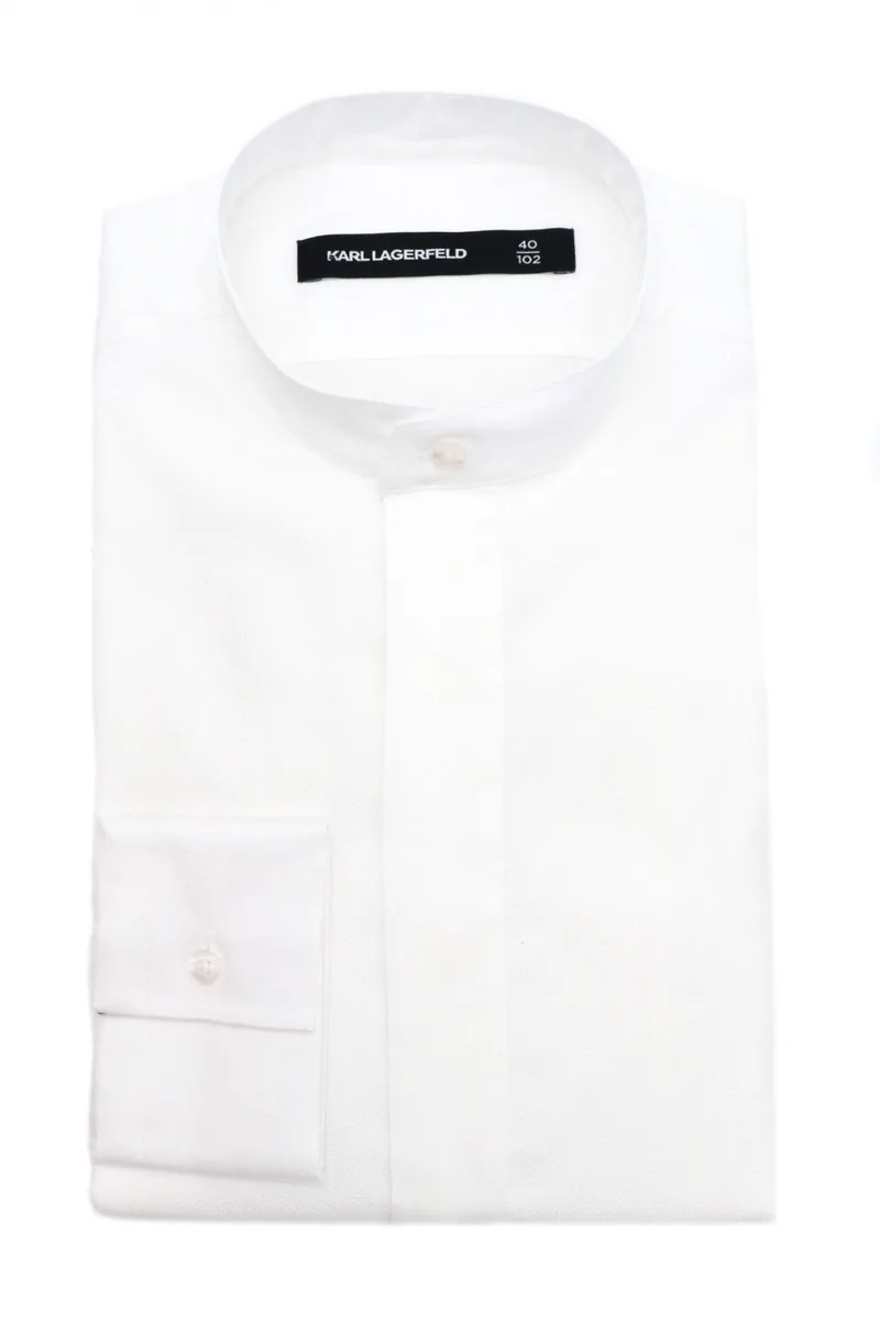 KARL LAGERFELD ΠΟΥΚΑΜΙΣΟ ΜΑΟ MODERN FIT ΛΕΥΚΟ