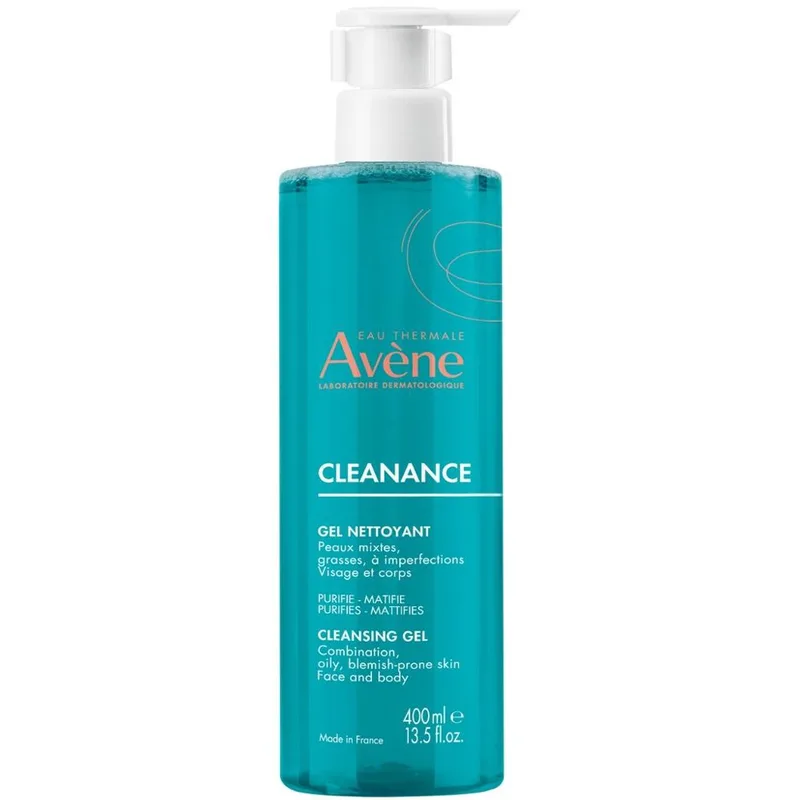 Avene Cleanance Face & Body Cleansing Gel Καθαριστικό Τζελ Προσώπου & Σώματος για Μικτές, Λιπαρές ή με Τάση Ακμής Επιδερμίδες 400ml