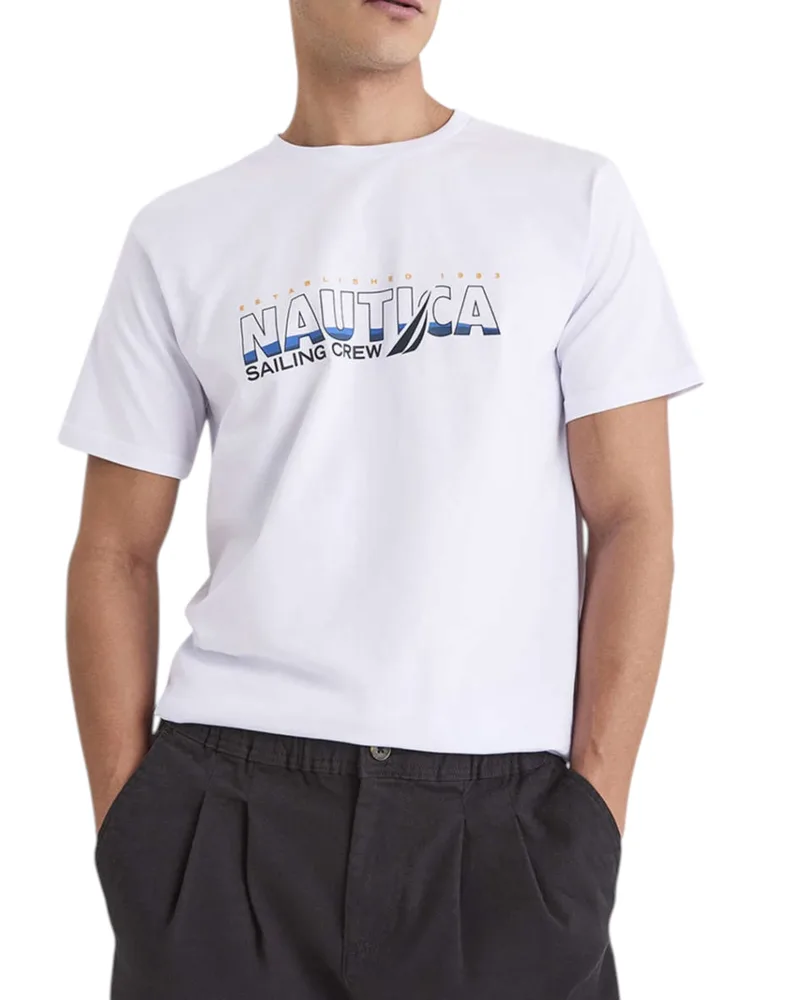 Nautica Ανδρική Μπλούζα T-Shirt 3NCN1V03949-908 Λευκό