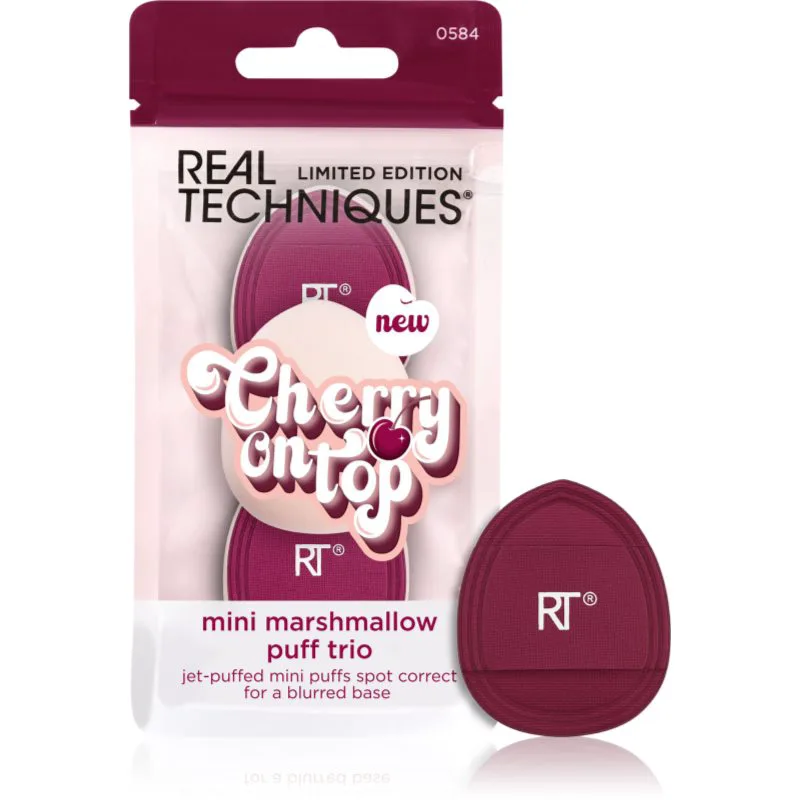 Real Techniques Cherry On Top Mini Marshmallow Puff Trio σφουγγαράκι για μεικ απ