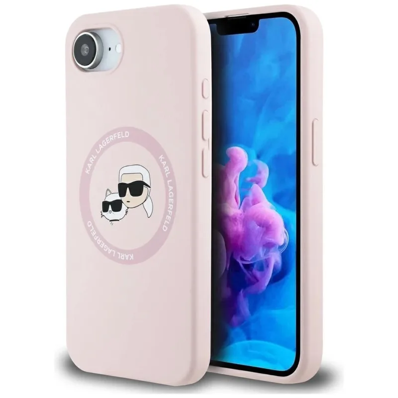 Θήκη Karl Lagerfeld Liquid Silicone Karl&Choupette Ring MagSafe Ροζ iPhone 16e/17e