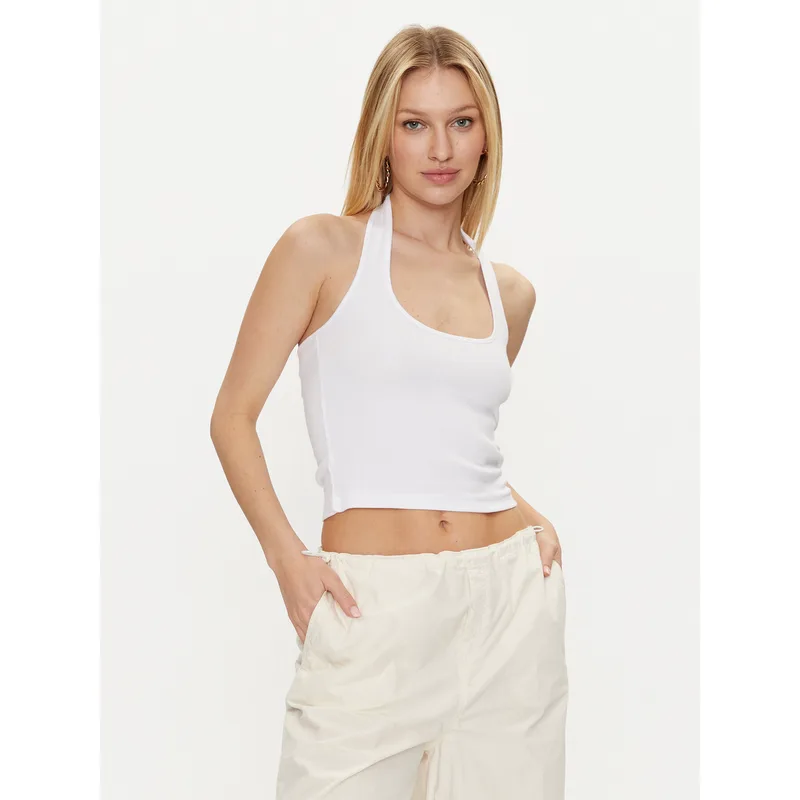 Noisy May Τοπ Maya 27029026 Λευκό Slim Fit