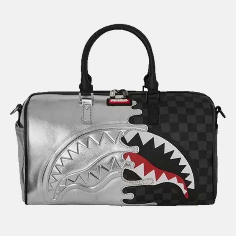 Sprayground Silver Side Drip Black Check Duffle Τσάντα Ταξιδιού (9000278216_1523)