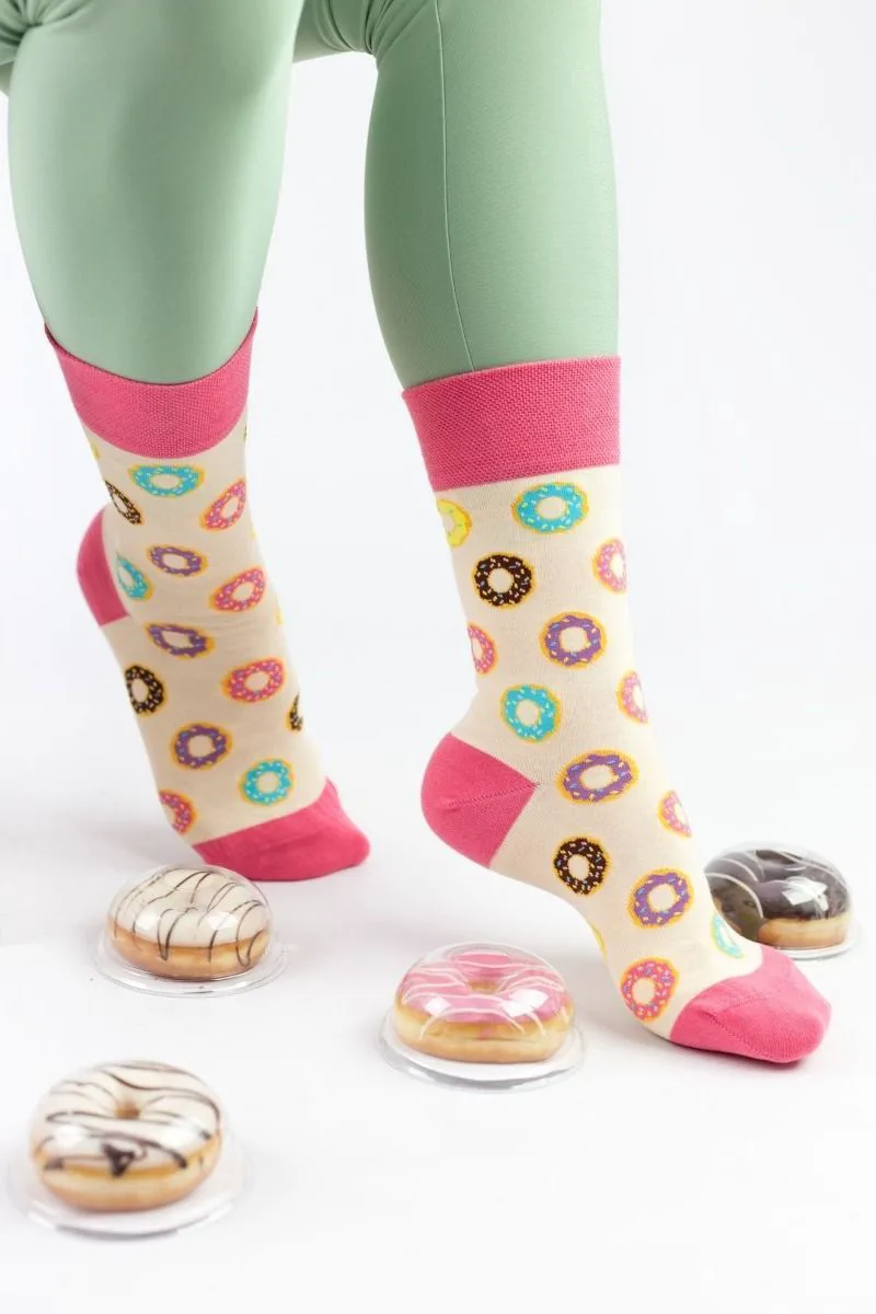 Γυναικείες fashion κάλτσες DONUTS Βαμβακερές Livoni 21599 Ρόζ