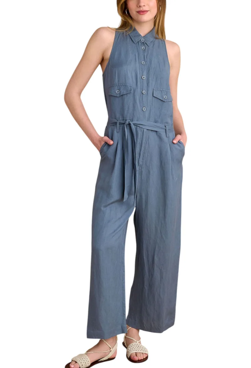 Attrattivo Αμάνικη Λινή 9920943-GREYBLUE Γυναικείο