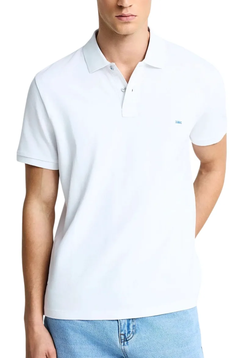 Μπλούζα Polo Funky Buddha Με Διακριτικό Λογότυπο FBM013-001-11-WHITE Ανδρικό